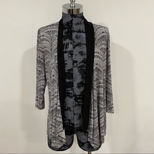 Chicos Easywear Open Front Knit Cardigan Sweater